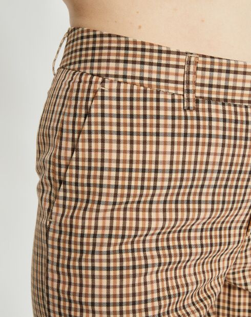 Pantalon Slim Fit à carreaux beige/marron